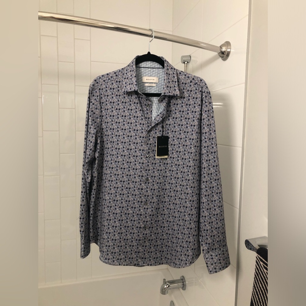 Bugatchi ‘ooohcotton’ Blue Dress Shirt (Medium)